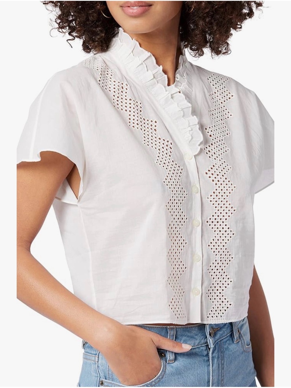 Joie Classic French Blouse. Romantic with Bohemian edge. NWT. Size L